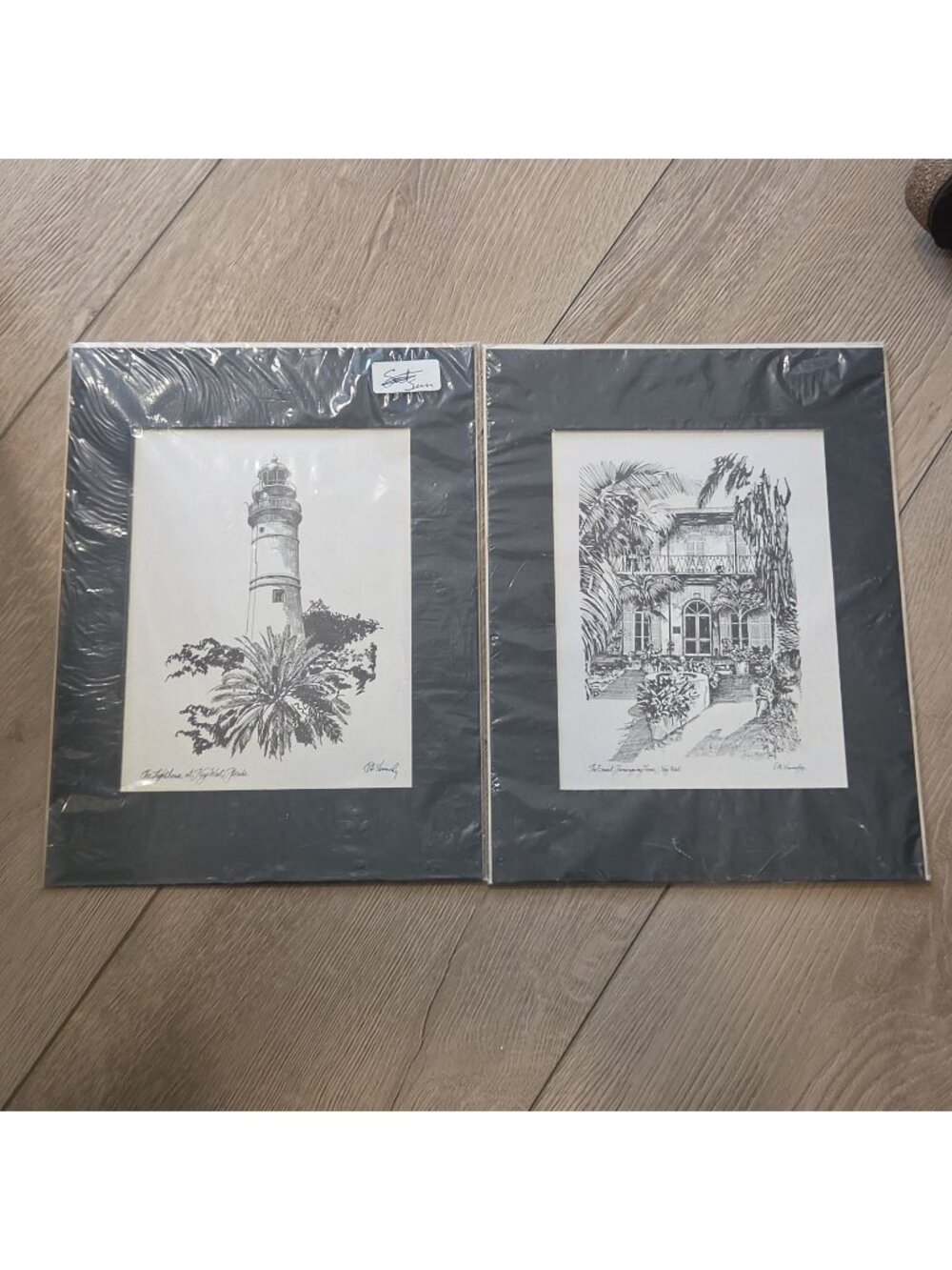 Hemingway House & Key West Lighthouse Matted Print Robert Kennedy 9”x12” New